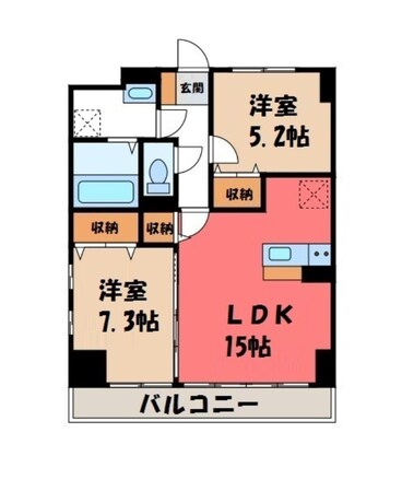 東武宇都宮駅 徒歩18分 5階の物件間取画像